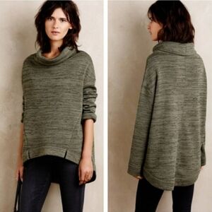 #5 Anthropologie Green Cowl Neck Oversized Sweater